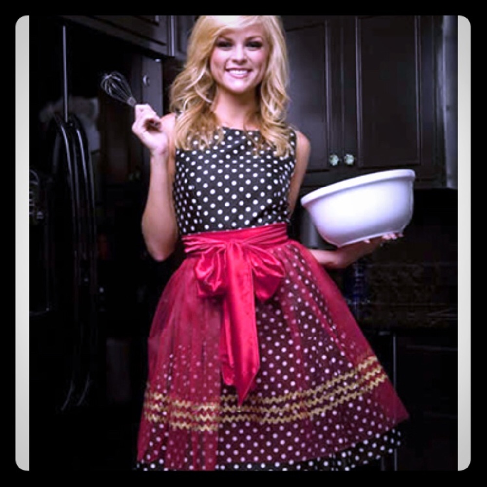 Haute Hostess Apron Pink & Silver Bells
